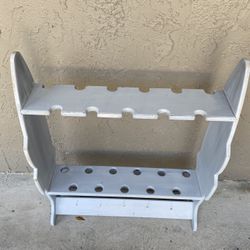 12 Fishing Pole Wooden Holder 