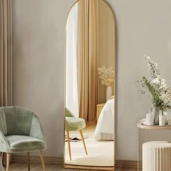 Full-length mirror in black or gold. Size 59 X16 