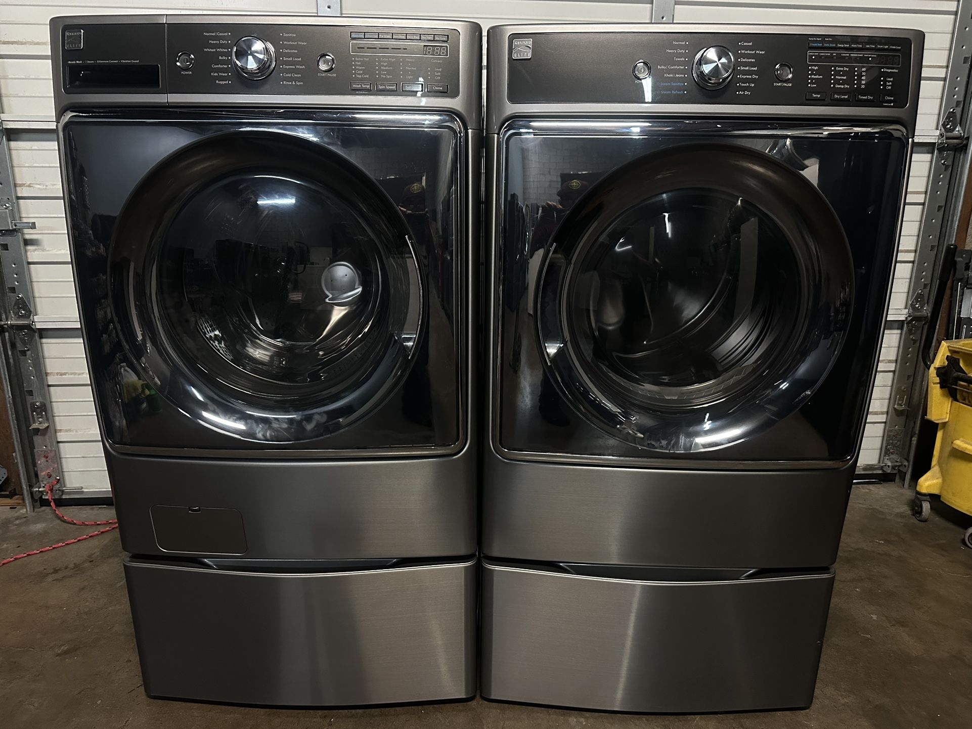 VERY NICE KENMORE ELITE TOP OFBTHE LINE JUMBO WASHER AND ELECTRIC DEYER SET EXCELLENT CONDITIONS