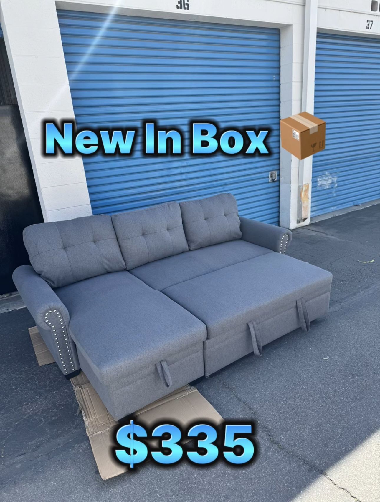 Sofa Bed Sectional Couch ποΈ With Pull Out Bed ποΈ New Open Box π¦