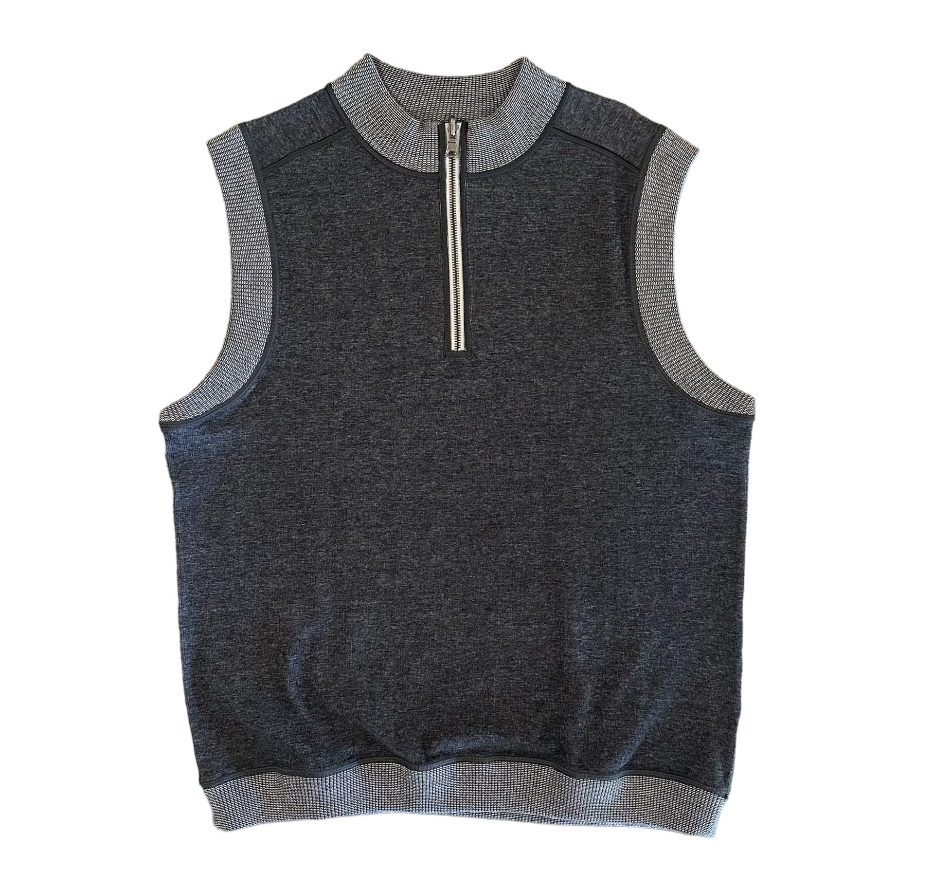 Cutter & Buck Men’s Sweater Vest Large Gray 100% Cotton 1/4 Zip Golf Layer Large NWOT