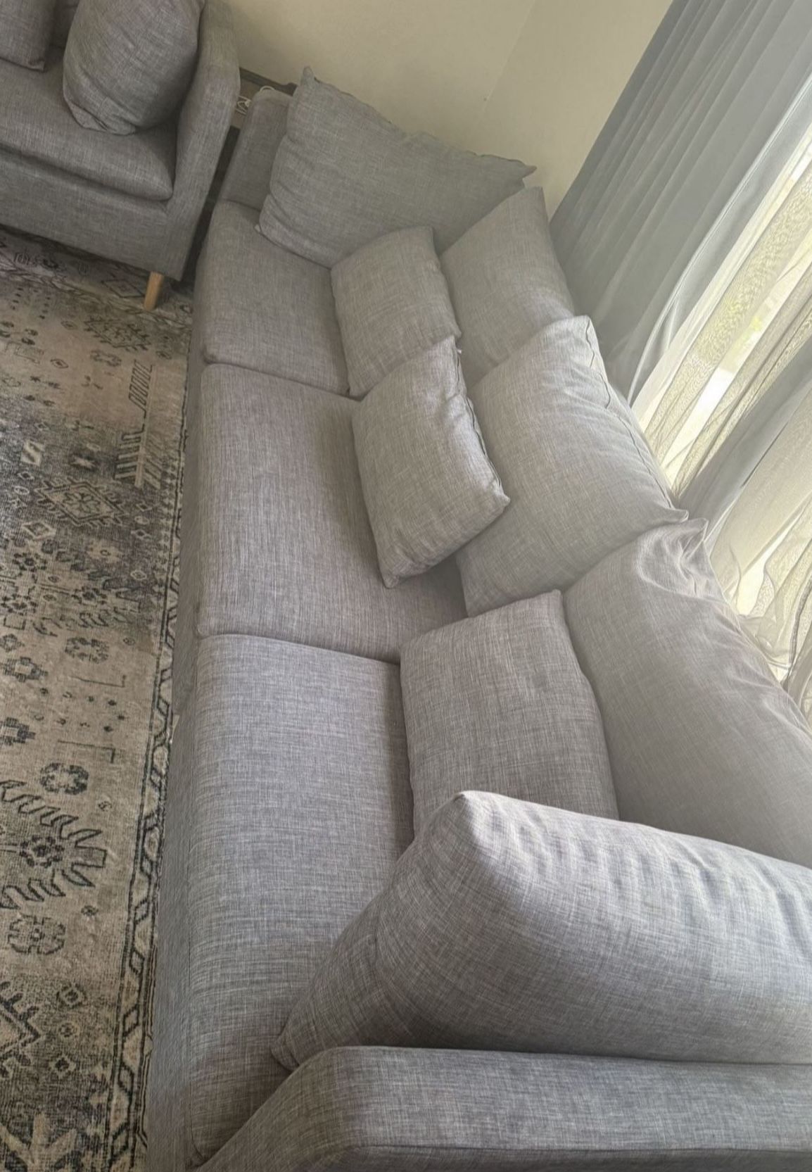 4 Pieces Grey Modular Sectional Sofa.