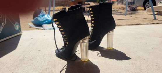 Black boots with 6 inch heel