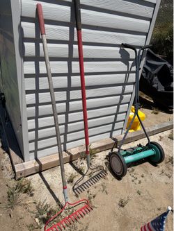 Free garden tools push mower  must take all