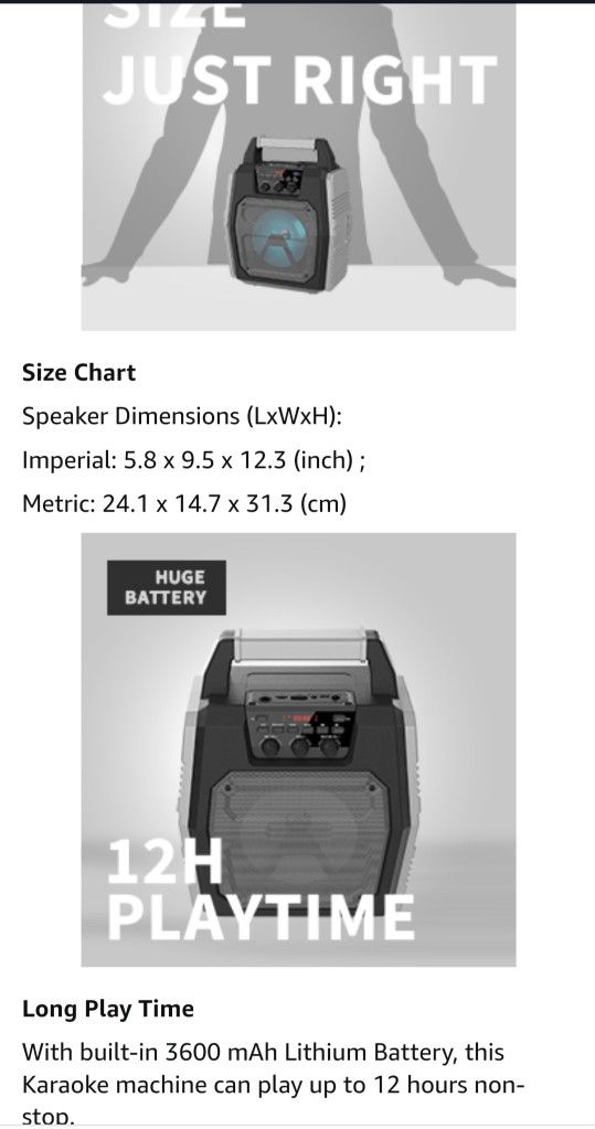Karaoke Machine with 2 Wireless Microphone Karoke Set Good for Adults/Kids/Party Adjacent Audio B22