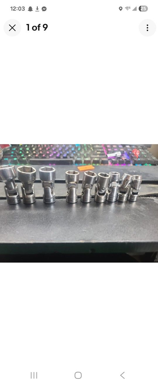 Snap On 9pc Universal Socket Set Missing 1, And 1 Replaced With Matco 10-19