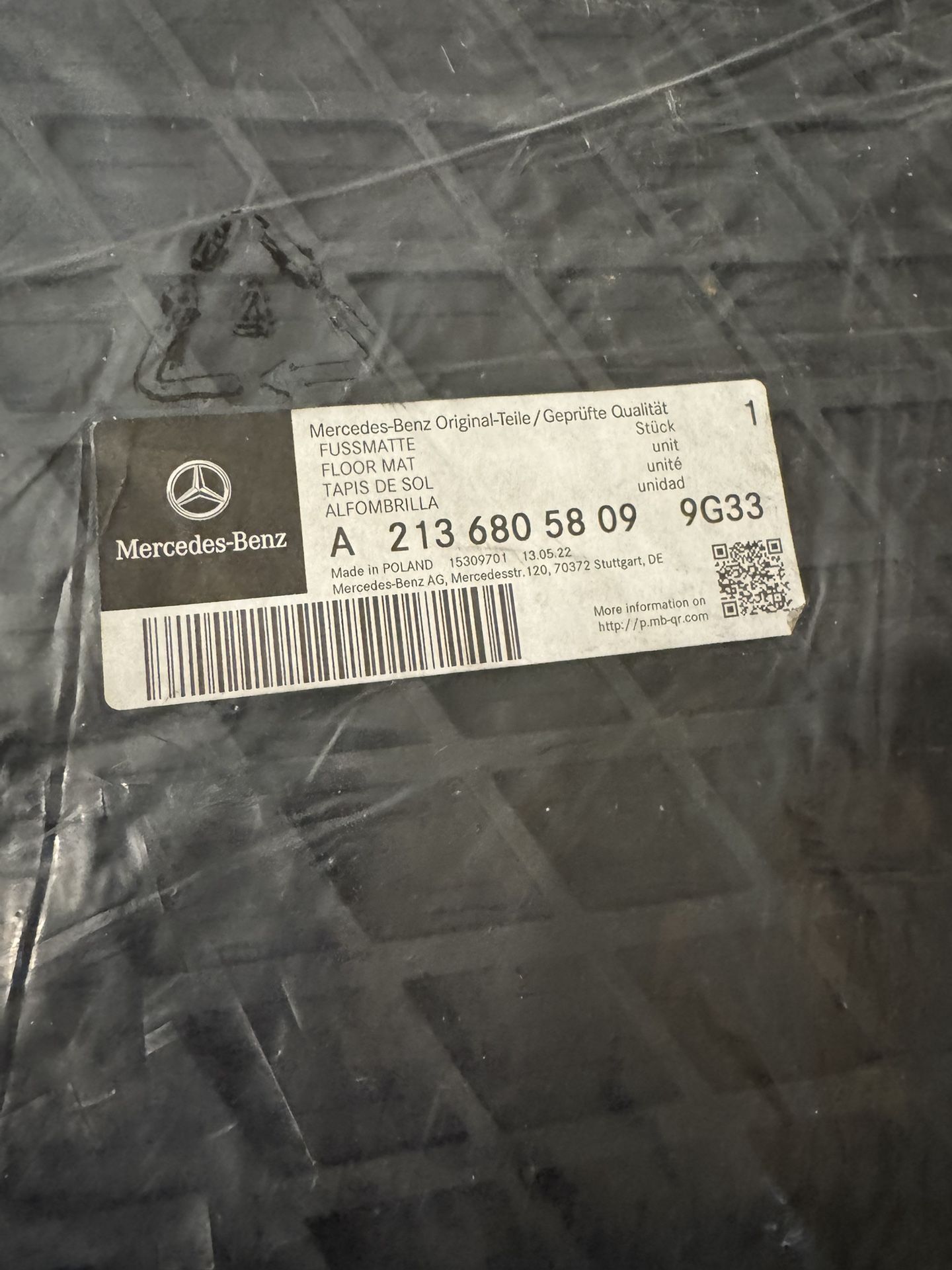 2021 Genuine Mercedes AMG GT43 All Weather Floormat - New