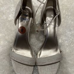 Cream White Snake Pattern Heels 