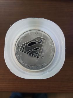 Tube of 2016 Canada Superman 1 oz .9999 Fine Silver Coin