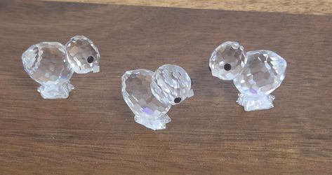 Retired Swarovski Crystal Mini Chicks / Chickens Set of 3