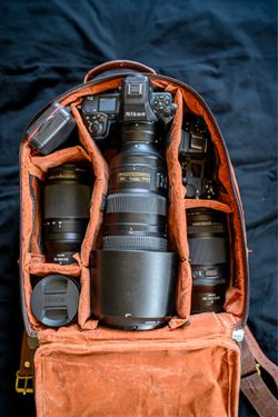 Vintage Leather Camera Backpack
