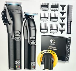 Novah Professional Cordless Barber Clipper & Trimmer Set