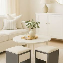 Two small soft-seat chairs, comfortable and easy to store, can be stacked and occupy little space