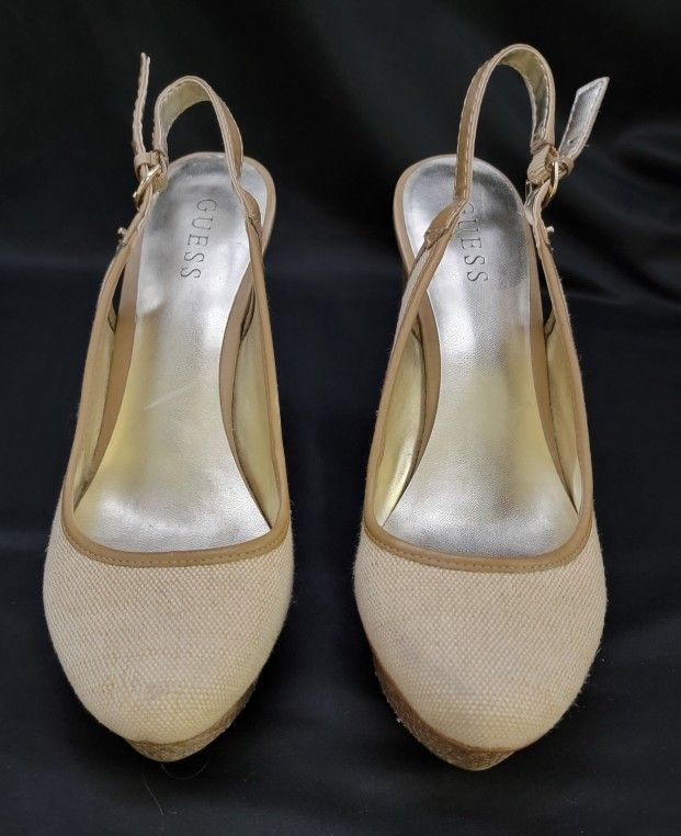 Guess slingback closed to wedges size 9.5