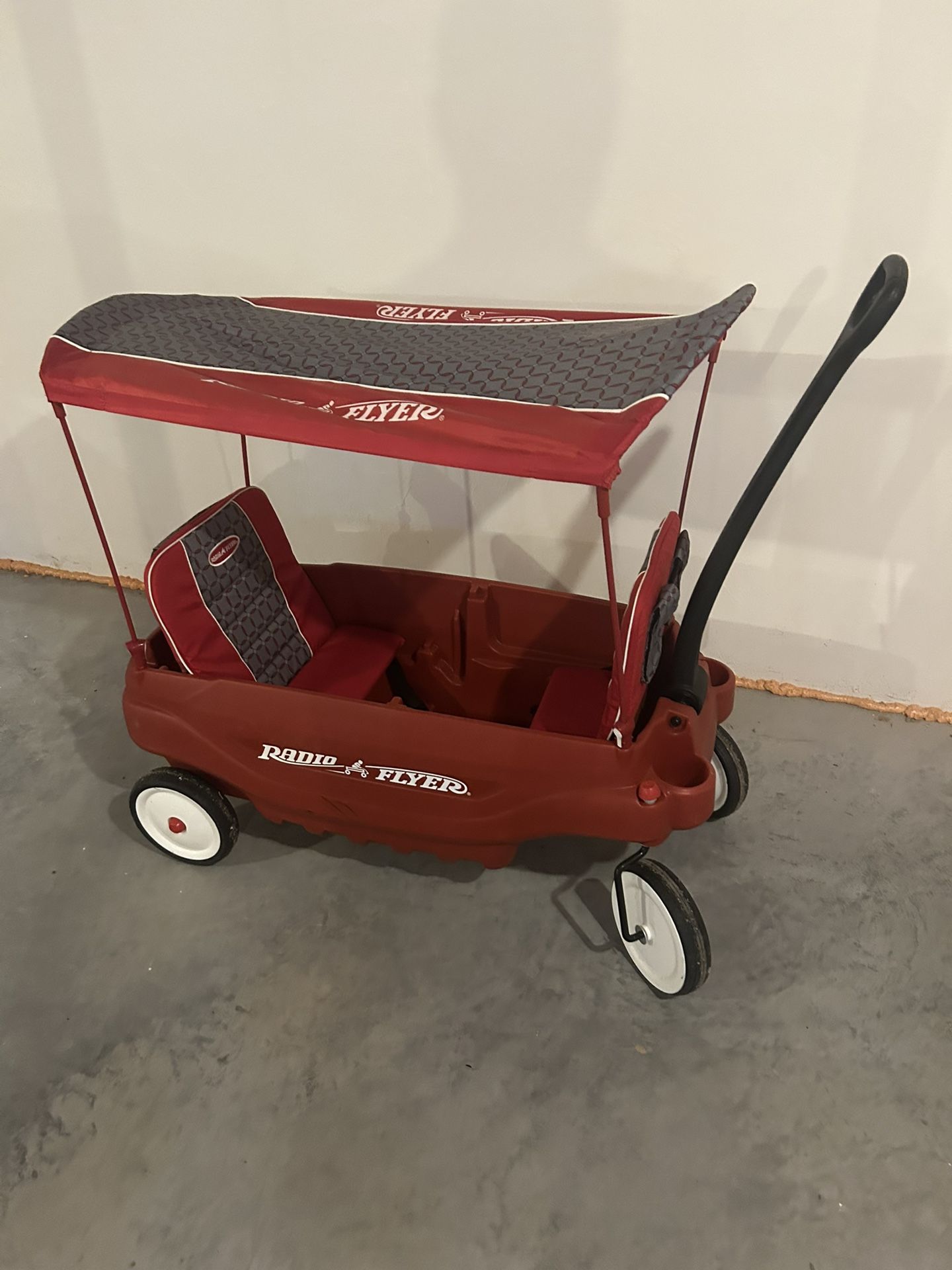 Radio Flyer Red Wagon - 2 Seat Children’s Cart with Canopy