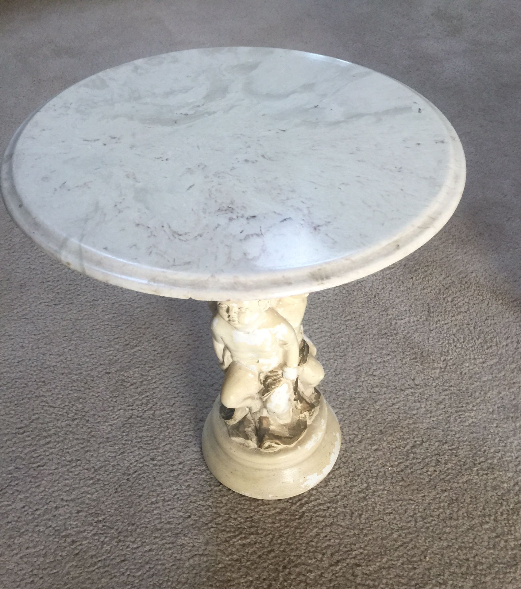 Marble angel side table