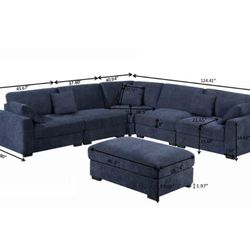 BRAND NEW LARGE SECTIONAL COUCH WITH OTTOMAN INCLUDED