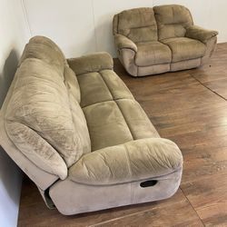 Recliner Couch And Loveseat Sofa Set *free Delivery*