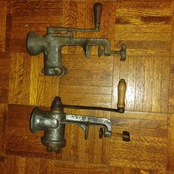 Vintage Healthline, And Keystone Meat Grinders.
