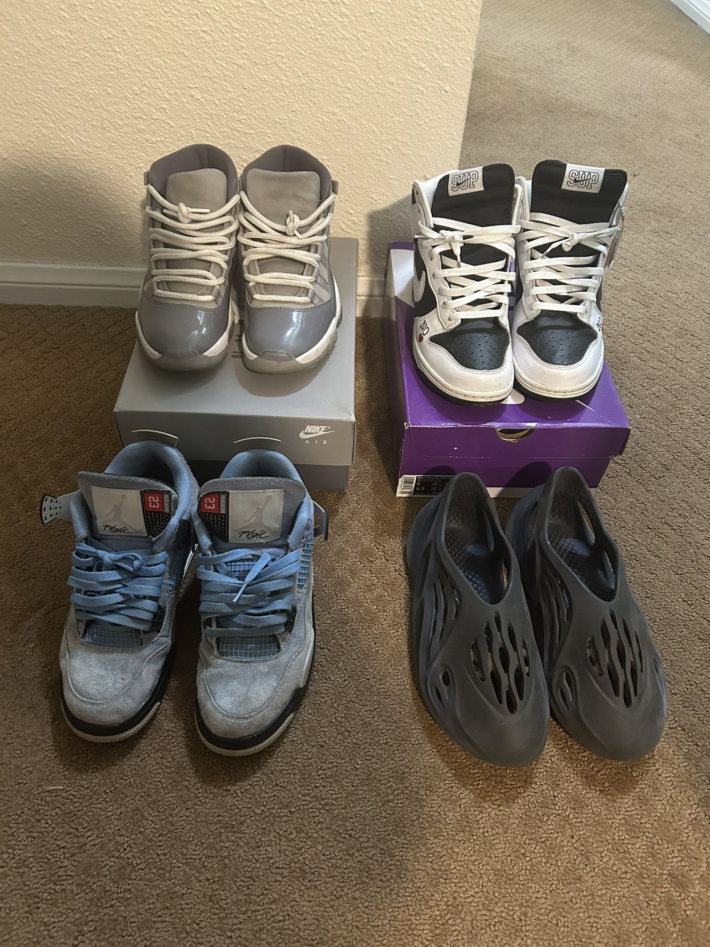 Jordan’s, Dunks, Foam Runners