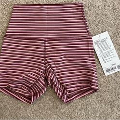 Nwt lululemon align high rise short 4* stripes jacquard
