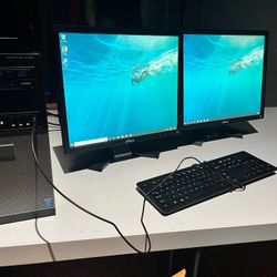 Dual Monitor Desktop Computer Setup