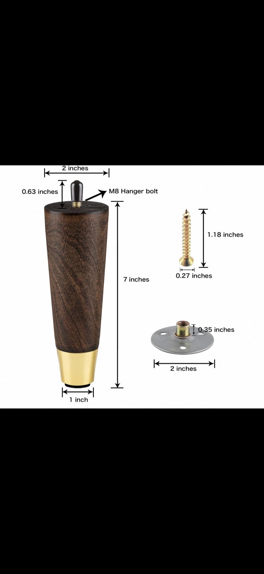Wood furniture legs. (See all pics & description).