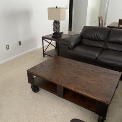 Coffee Table, End Table & 2 Lamps (matching set)