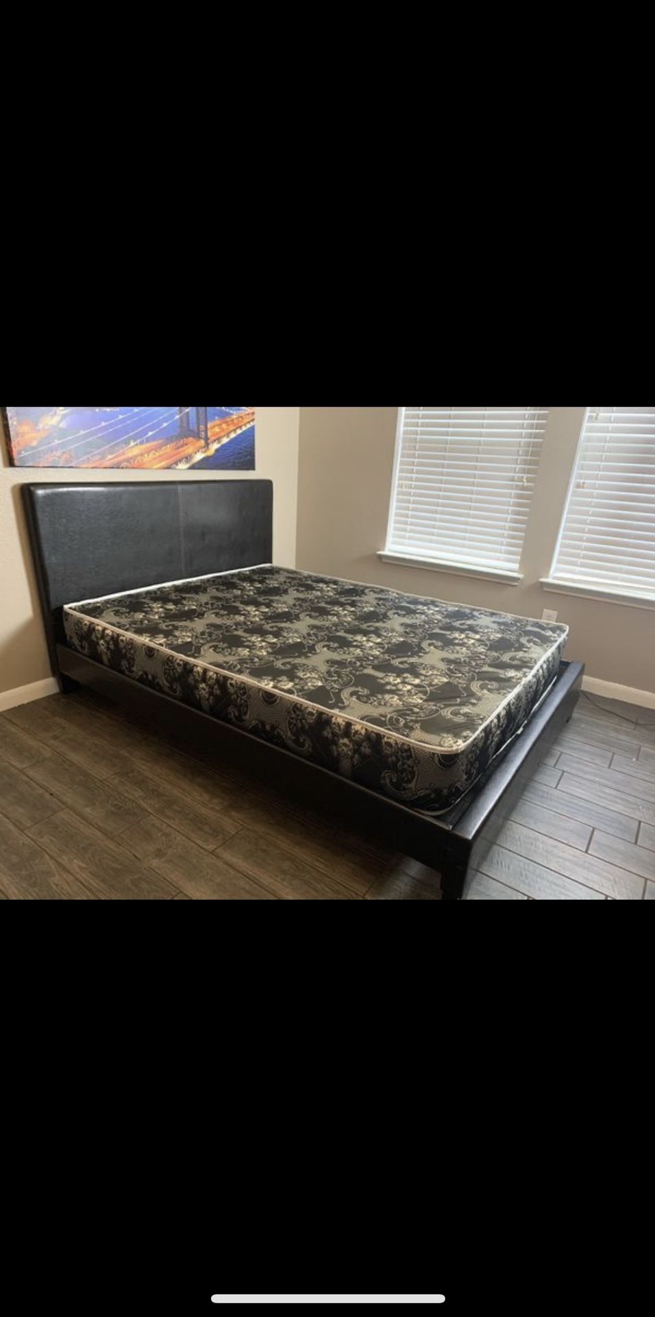 Brand new queen size platform bed with mattress ( free delivery)