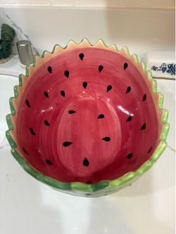 Large watermelon ceramic bowl