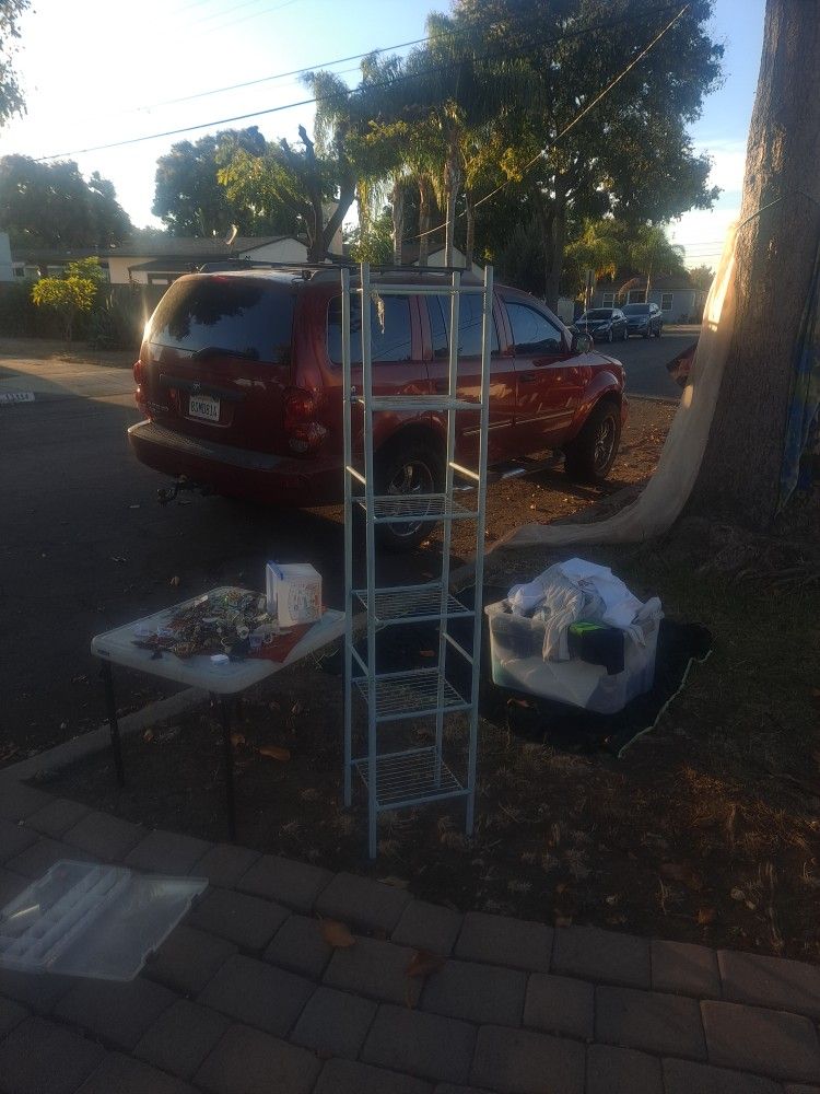 Tall Metal 5 Tier Rack, Shelf, Stand, Bookcase