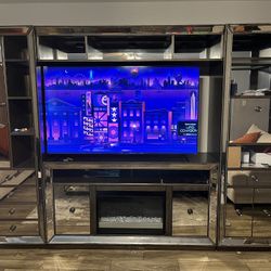 Front Mirrored Entertainment Center