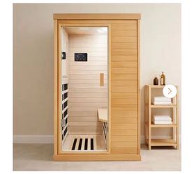 Moray 1-Person Indoor Infrared Sauna in Hemlock Wood with 6-Far-Infrared Heaters