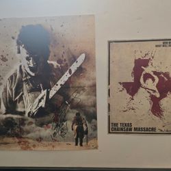 Set Of 2 The Texas Chainsaw Massacre Prints, Limited Editions 63/83/300, Signed 27x33" Framed