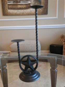 Vintage Metal Star Candle Holder 18 Inches Tall