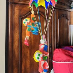 Colorful Clown Mobiles - Hanging Art