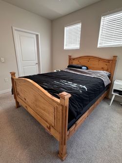 Wooden bed frame