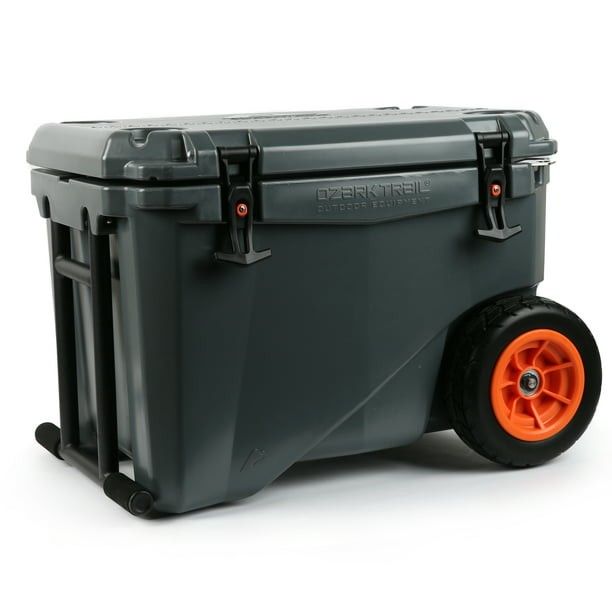 Ozark Trail 45 Quart High Performance Rolling Roto-Molded Cooler with Microban®, Greystone