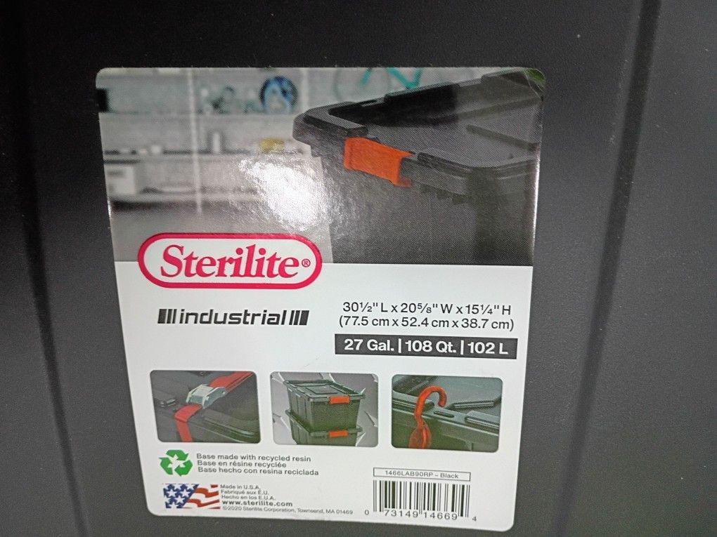 Sterilite 27 gallon industrial tote/Storage bins (Qty 2)