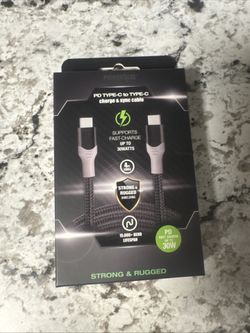 PowerXCel PD Type-C to Type-C Charge & Sync Cable 4 ft Fast Charge up to 30Watts