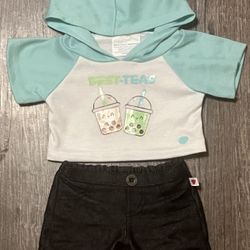 Build A Bear Best Teas Boba Hoodie + Jeans Bundle BAB Plush Clothing Accessories