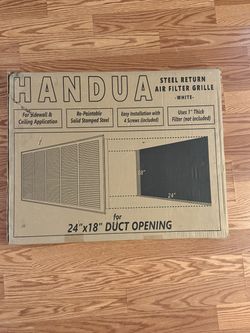 Handua Steel Return Air Filter Grille 24" x 18" duct opening - 5/8” H - Fixed Hinge - (X2)