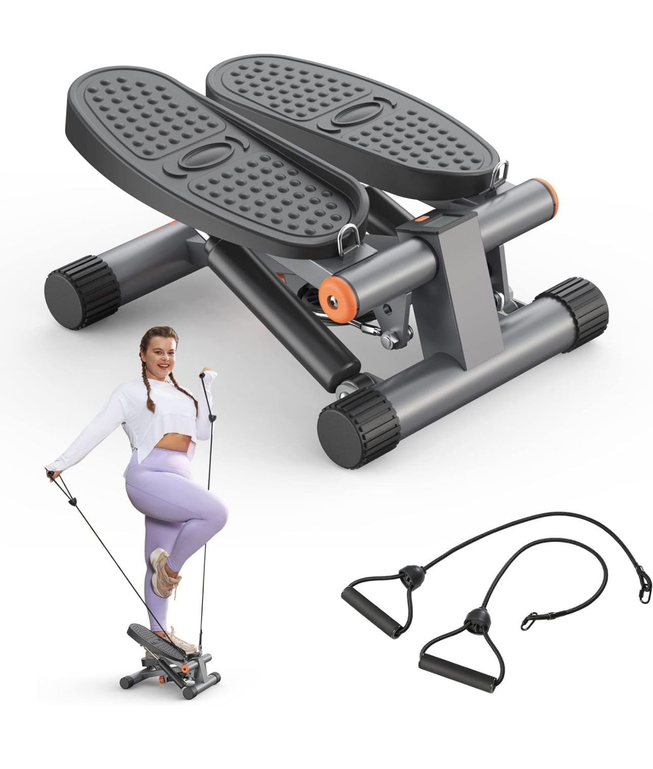 Niceday Stair Stepper For Exercise with Resistance Bands, Mini Stepper with 300LBS Loading Capacity