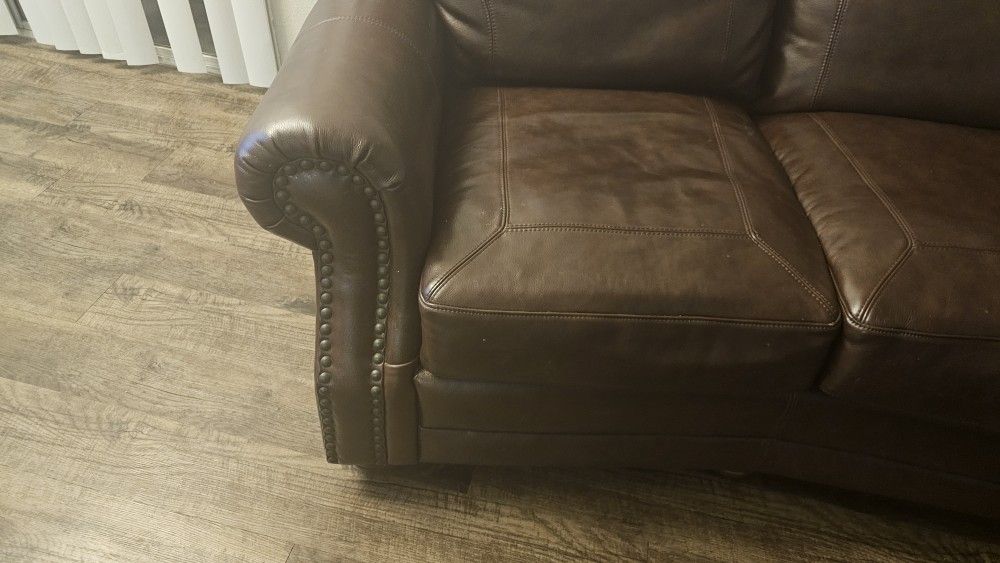 Brown Leather Couches X 2
