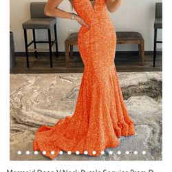 Orange Sequin Dress 