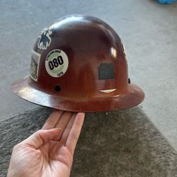 Brown Round Fiberglass Hardhat Helmet