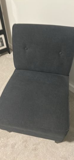 Charcoal gray slipper chair
