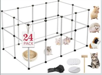 Viscoo 24 Panels Portable Small Animals Playpen,48"x 24"x 28" Transparent Pet Playpen.