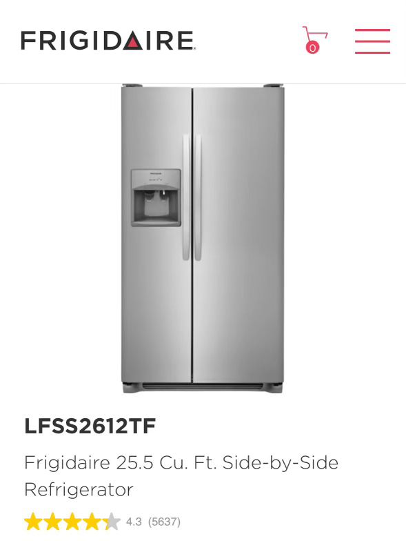 Frigidaire Stainless Steel Side-by-side Refrigerator