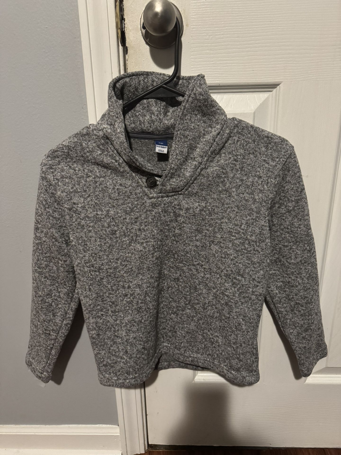 NWT Boy's Old Navy Gray Speckled Shawl Collar Sweater - Size M 8